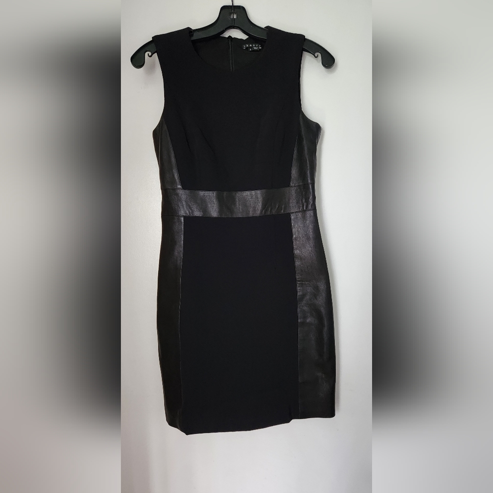Theory Leather Dress Size 2 Taline C Black Lamb View 2